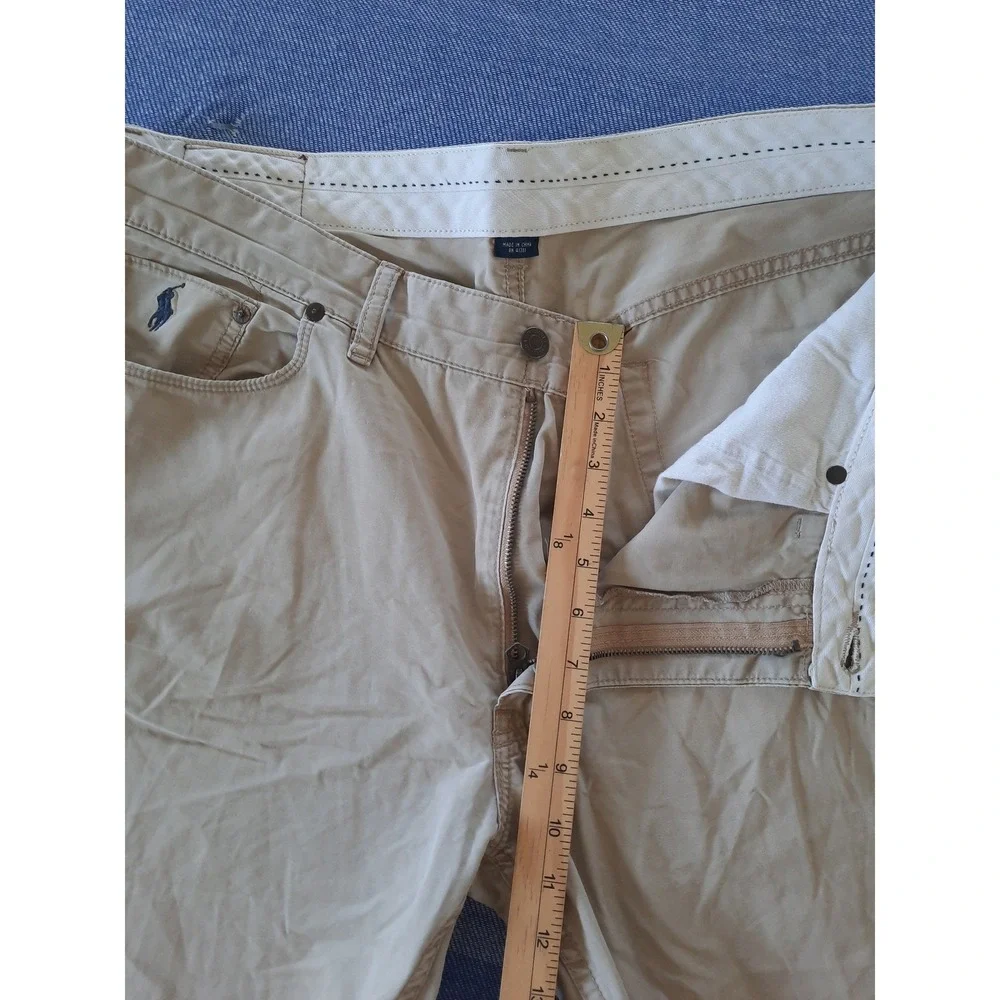 Polo Ralph Lauren Mens Chino Pants Straight Leg Brown Cotton 38x29 pocket logo